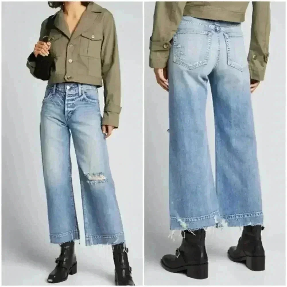 TRAVE Audrey Cropped Wide-Leg Jeans Size‎ 31